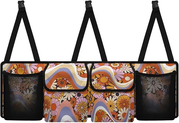 Floral Flowers Trunk Organizer Suv Collapsible Cargo Bag Sturdy Car Storage Organizer for Women SUV,Cars,Vans,Space Saving Expert