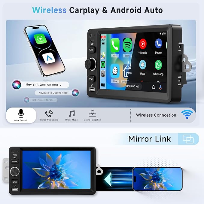 8Core 4+64G Car Stereo for Chevrolet Chevy Silverado Impala Tahoe GMC Sierra Yukon Hummer H2 Android Car Radio WiFi Wireless Carplay Android Auto,7” IPS,GPS,SWC,Bluetooth,Backup Camera