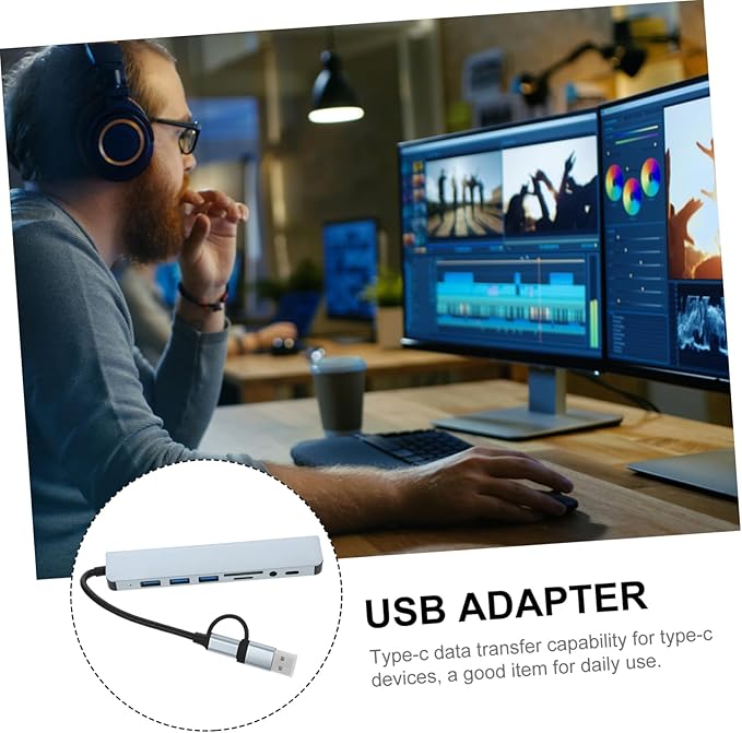 TEHAUX USB Hub Expander Type Connector for Laptops Fast Data Transfer for Printers Hard Drives and More No Driver Needed Portable Design