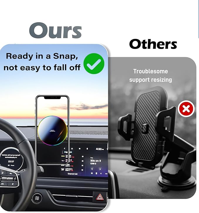 Car Phone Holder for Kia Seltos 2024 2025 Accessories Apply to 8/10.25 Inch Touchscreen 15W Fast Wireless Charger Screen Fixed Clip HandsFree Cell Phone Mount 360° Rotation