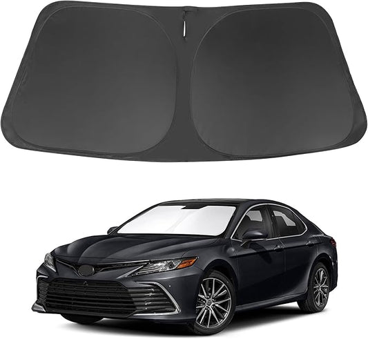Windshield Sun Shade Custom Fit 2018-2024 Toyota Camry LE XLE Hybrid SE XSE Sedan Accessories Front Foldable Window Sunshade