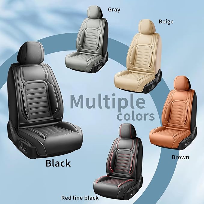 Fit Tucson Premium Leather Car Seat Covers Compatible with Hyundai Tucson 2010-2024 2026, Breathable, Wear Resistant, Airbag Compatible, All-Weather Protection & Full Coverage, Full Set Gray