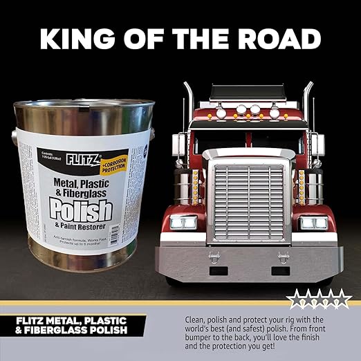 Flitz Metal Polish Paste - 1 Gal of USA-Made Polish for Solid Chrome, Stainless Steel, Aluminum - Non-Abrasive for Light Oxidation - Requires Manual Buffing - Not for Plated/Coated Surfaces (1 Pack)