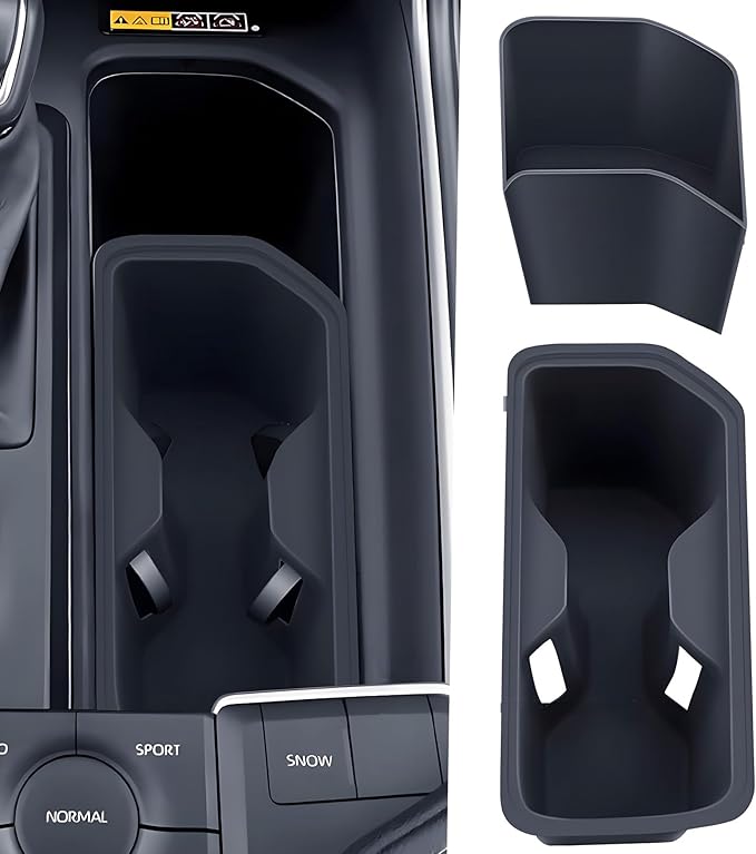 2 Pack Center Console Cup Holder Inserts for Toyota Grand Highlander 2026 2025 2024, Silicone Front Car Cup Holder Set Interior Accessories for 2024-2026 Grand Highlander, Black