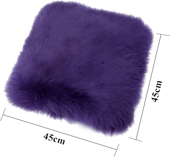 Winter Warmth: Universal Sheepskin Seat Cushion Cover - Natural Wool, for Cars, Trucks, SUVs & Vans - Cozy & Stylish Driving Companion Front Purple