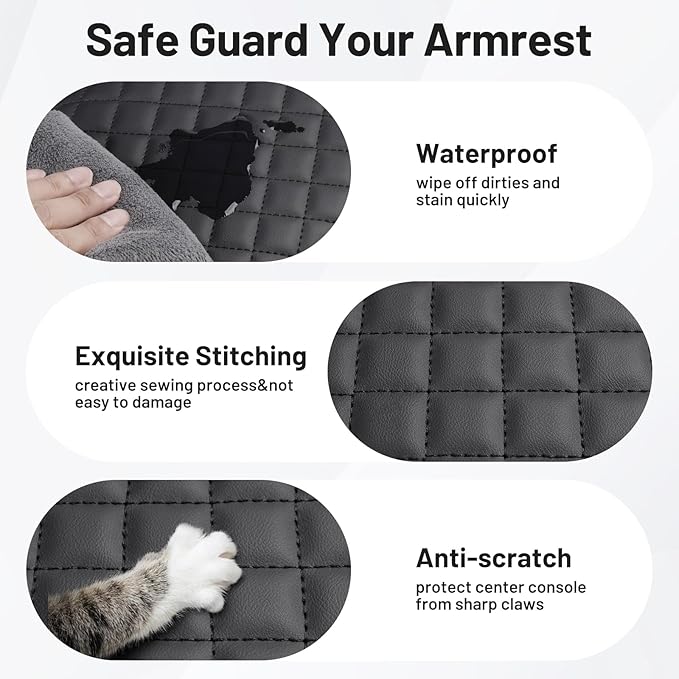 Autorder Center Console Cover for 2024 2025 2026 Toyota Tacoma Accessories Armrest Cover Anti-Scratch Middle Console Pad Leather Armrest Cushion Protector Black
