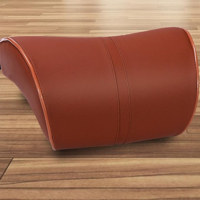 Car Seat Neck Pillow Headrest Head Support Pillow Cushion Pad Soft Memory Foam PU Soft Leather Comfortable with Adjustable Strap