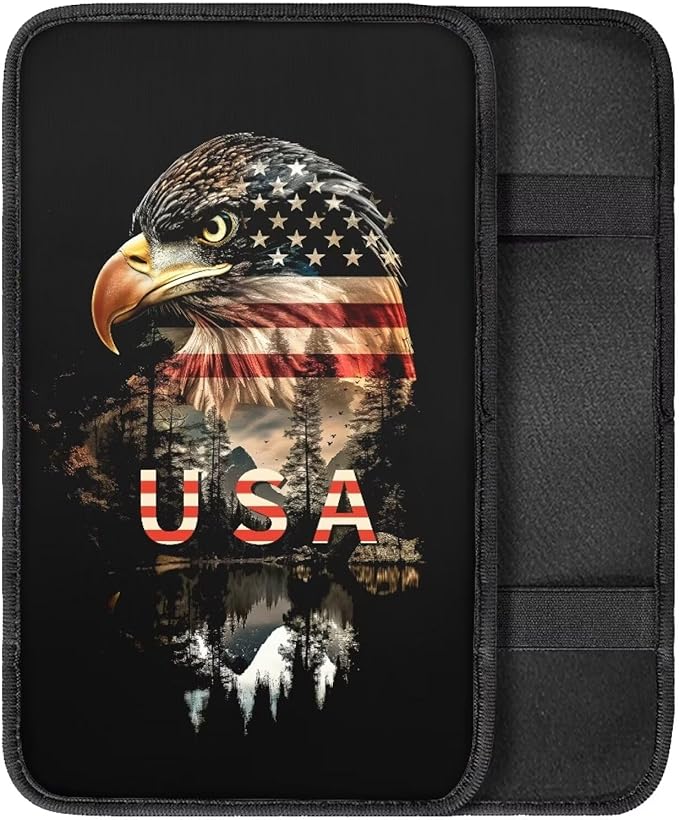Eagle USA Flsg Car Armrest Pads Car Armrest Cushion Arm Rest Covering Car Middle Console Covers Non Slip Universal Fit for Truck Auto SUV Car Accessories
