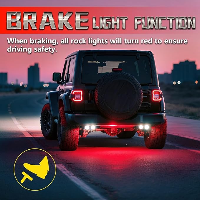 20 Pods Full Angle RGBW LED Rock Lights for Truck Jeeps RV Pickup Offroad UTV SUV Van, Upgraded RGB Waterproof Multicolor Neon Underglow Kit with APP/RF Remote Vehicle Underbody Light Underneath 12V