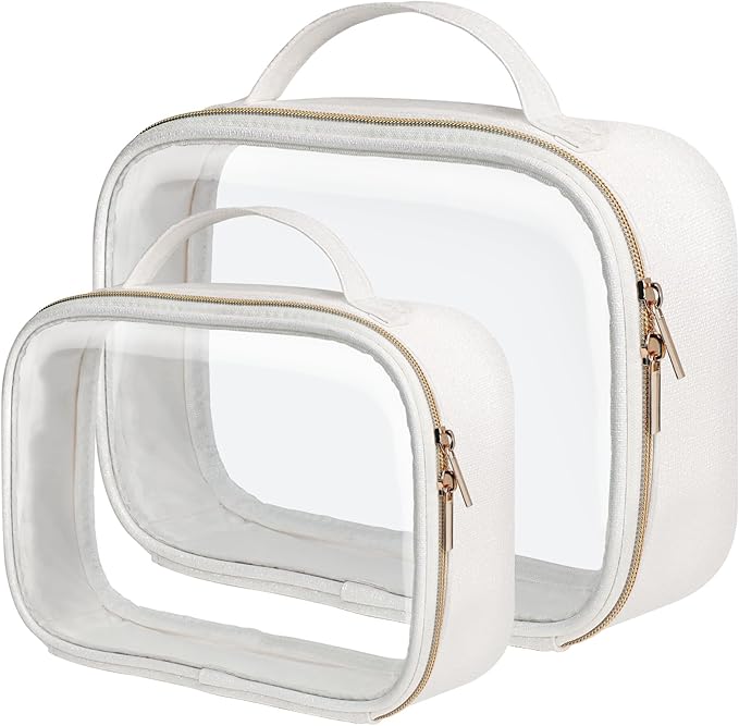 PACKISM Clear Makeup Bag - TSA Approved Toiletry Bag for Carry-on & Checked Luggage, Water Resistant Car Storage Organizer with Reinforced Seams