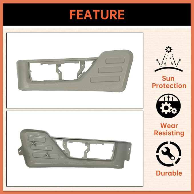 ECOTRIC Front Driver Seat (Left) Cushion Panel Trim Compatible with 2008-2010 Ford F250 F350 F450 F550 Super Duty Replacement for 8C3Z-2562187-BB