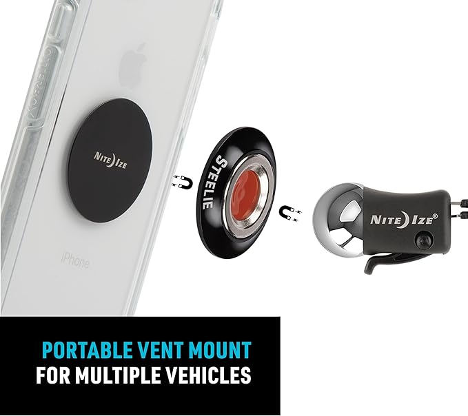 Nite Ize Steelie Vent Kit - Magnetic Cell Phone Holder for Car Vents - Phone Mount - Orbiter