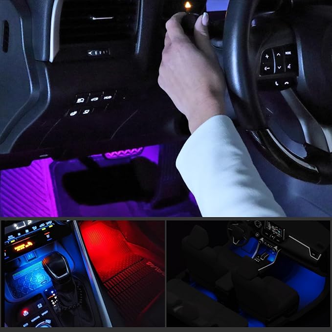 VAIS Technology Interior LED Car Lights with App & CarPlay Control and RGB Color Change - Fiber Optics Based Design, 6 Light Outputs, Waterproof and 3-Year Warranty