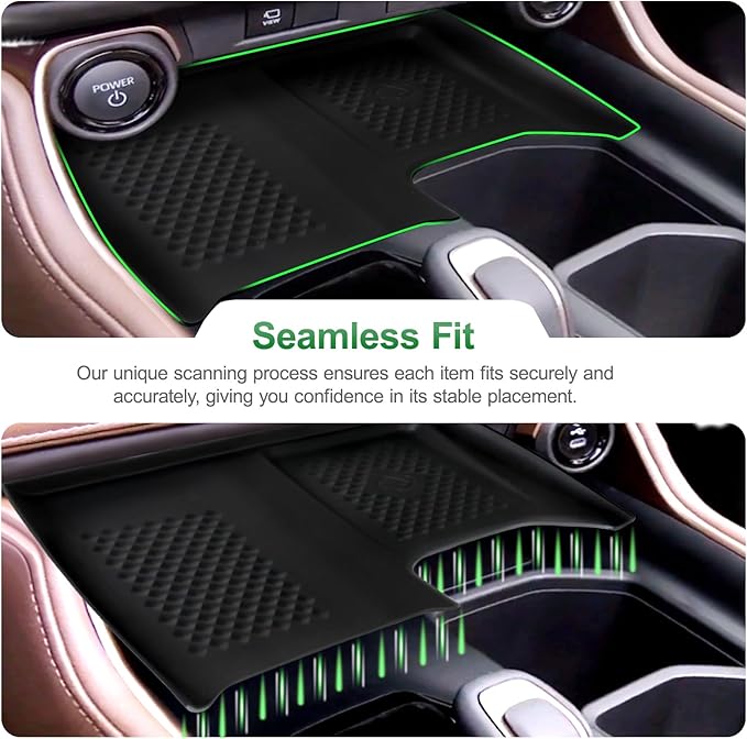 Upgraded Wireless Charger Mat, Compatible with Toyota Grand Highlander 2024-2026 Silicone Anti-Slip Charging Mat Secure Phone Placement & Wireless Power Hub