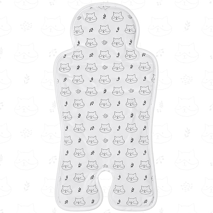 Pinkunn Gel Car Seat Baby Cooling Pad for Summer Breathable Stroller Cooler Pad Multifunctional Carseat Cooling Mat for Baby Child Dining Chair Safety Seat Stroller(White,Fox)