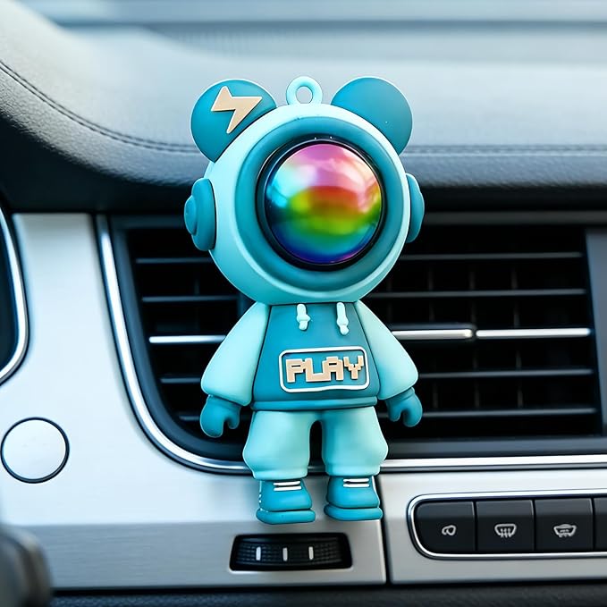 Car Air Freshener,Astronaut Vent Clip,Car Odor Eliminator,Car Air Freshener Clips (Green)