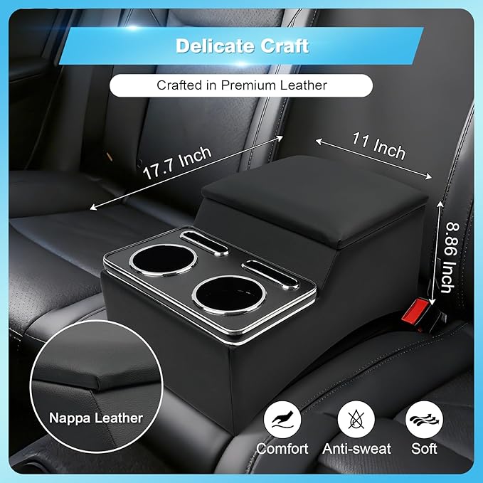 Center Console, Universal Front Bench Seat Consoles,Truck Seat Organizer and Storage,Center Console for Truck & Minivan & Car& SUV Cab Front Seat Bench Seat Storage Box (Regular)