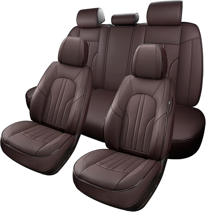 Car Seat Covers,Car Seat Protector Waterproof,Seat Covers Full Set, Car Seat Protectors,Automotive Seat Covers Fit for Most Cars Brown