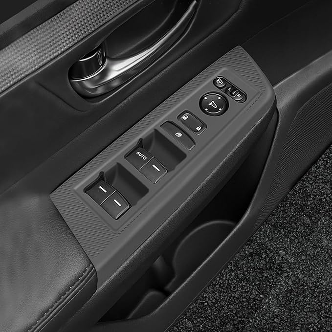 Temmis 4PCS Car Door Window Switch Panel Cover for Honda CRV 2023-2026 (Gasoline & Hybrid), Auto Interior Decor Accessories Armrest Trim Silicone Style Kit-Black
