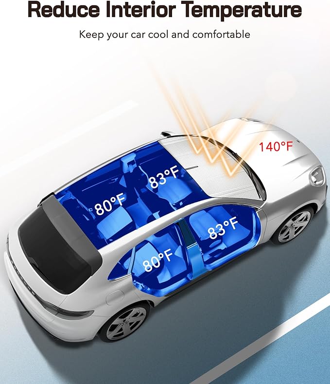Windshield Sun Shade for Dodge Durango 2021-2025. Full Coverage Rearview Mirror Shade for Ultimate Protection