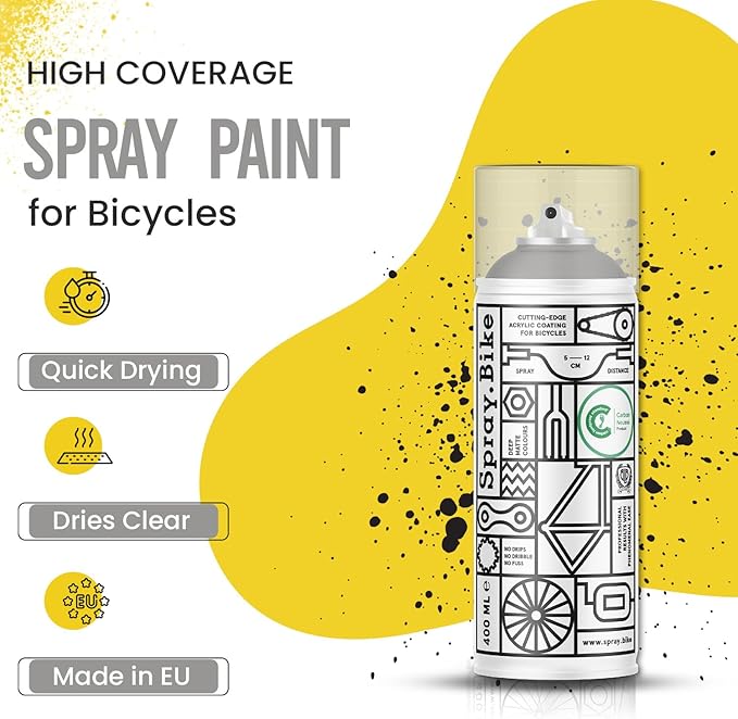 Spray.Bike Spray Paint - Silvertown | Designed Mainly for Bicycles | Multi-Use Acrylic Spray Paint for Metal, Plastic | High Coverage Bike Paint, 400ml