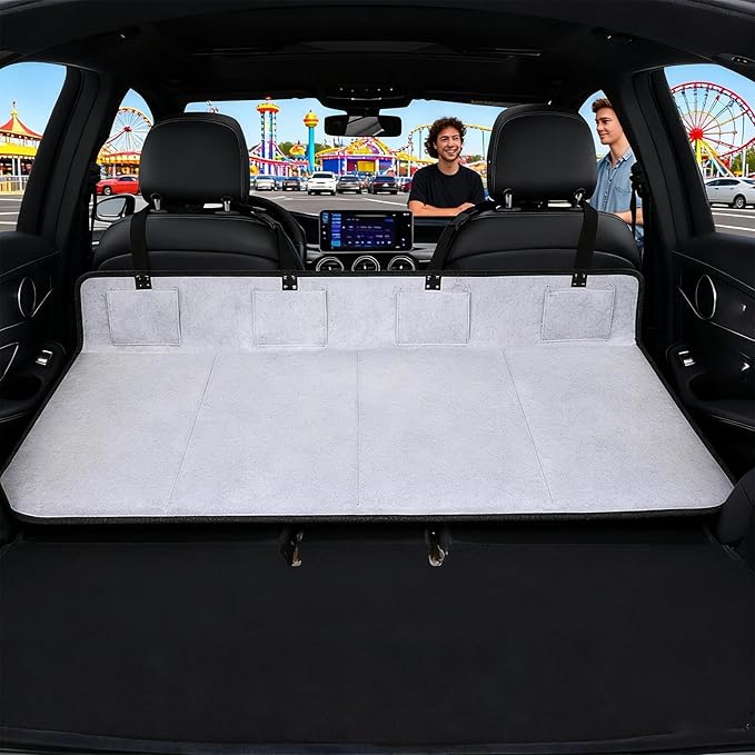 Car Sleeping, Non-Slip Foldable Mat, Waterproof Backseat Extender Advantage, Fabric Travel Kit, Vehicle Accessory with Easy Setup, Outdoor Camping Solution for Picnic Fishing Beach