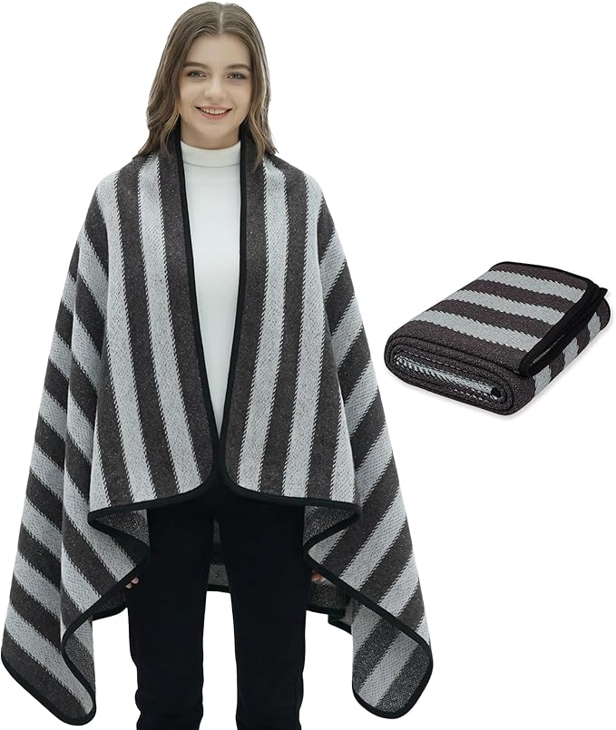 PuTian Merino Wool Camp Blanket - 36" x 63" Great for Bed Couch Camping Outdoors Travel Emergency -Large Warm Soft Washable Wool Throw