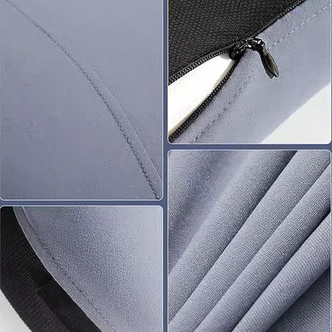 Headrest Neck Lumbar Pillows Car Seat for Toyota Hilux 2022-2024, Universal Ergonomic Back Support Cushion, Comfortable Breathable Cover for Office Home, B/Gray