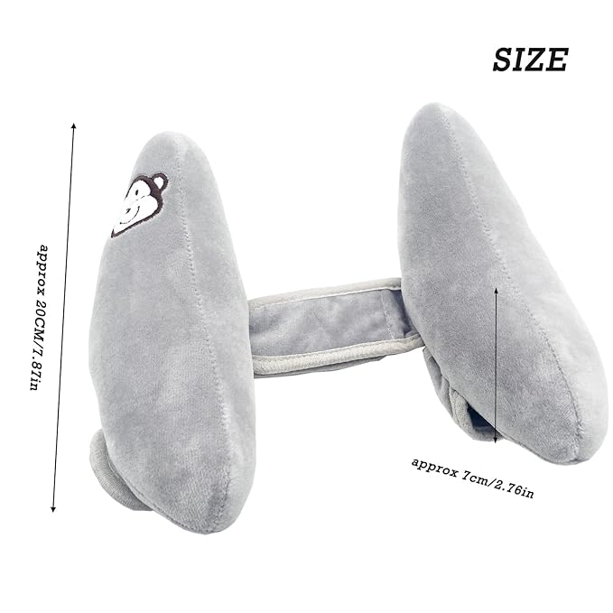 Baby Travel Pillow, Adjustable Head Neck Pillow for Infant Car Seat, Stroller Headrest Pillow for Infants, Banana Travel Headrest Pillow, Comfortble Toddler Neck Pillows for Pushchair, Gray