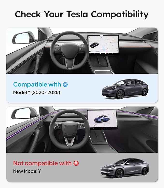 Wigoo Upgrade Tesla Model Y Accessories Rear Center Console Organizer [Partitioned Storage & Stable Installation] Backseat Storage Box for Tesla Model Y 2020~2025 (Not Fit Model Y Juniper)