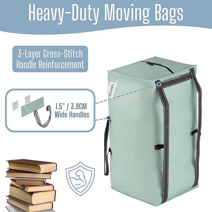 VENO 6 Pack Heavy Duty Moving Bags with Backpack Straps, Zippers & Handles, Extra Large Packing Bags for College Dorm Essentials, Moving Supplies Alternative to Cardboard Moving Boxes
