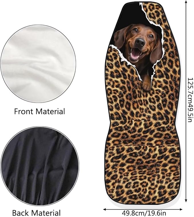 BIGCARJOB Leopard Print Car Seat Cover Full Set Universal Car Interior Accessories Set Car Front Seat Covers Auto Interior Seat Protector Saddle Blanket for Women