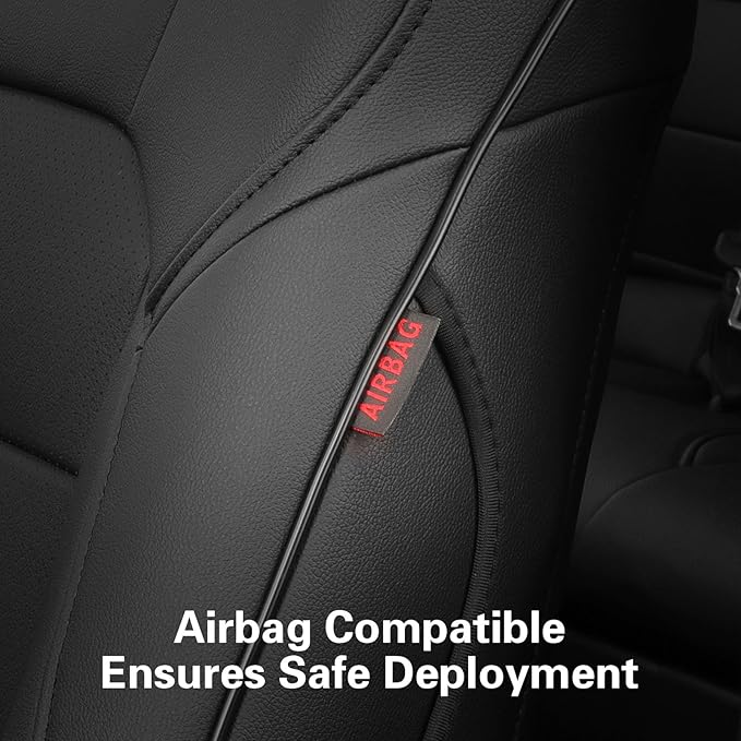 EKR Camry Seat Covers for Toyota Camry XLE, XSE 2018-2024(Not for Hybrid) Waterproof Leather Car Seat Cover Full Set for Trucks SUV-Faux Leather (Black)