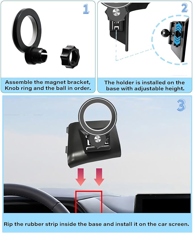 Car Phone Holder for Toyota Sienna 2021-2025 Accessories Adjustable Cell Phone Mount Compatible with MagSafe Hands-Free 360 Degree Rotation Does Not Affect Air Vent