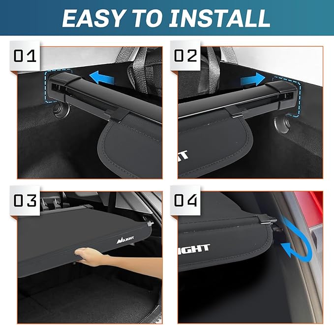 Nilight Trunk Cargo Cover for Volvo XC90 2003-2014, Retractable Security Shade Rear Cargo Cover, with Trunk Storage Net