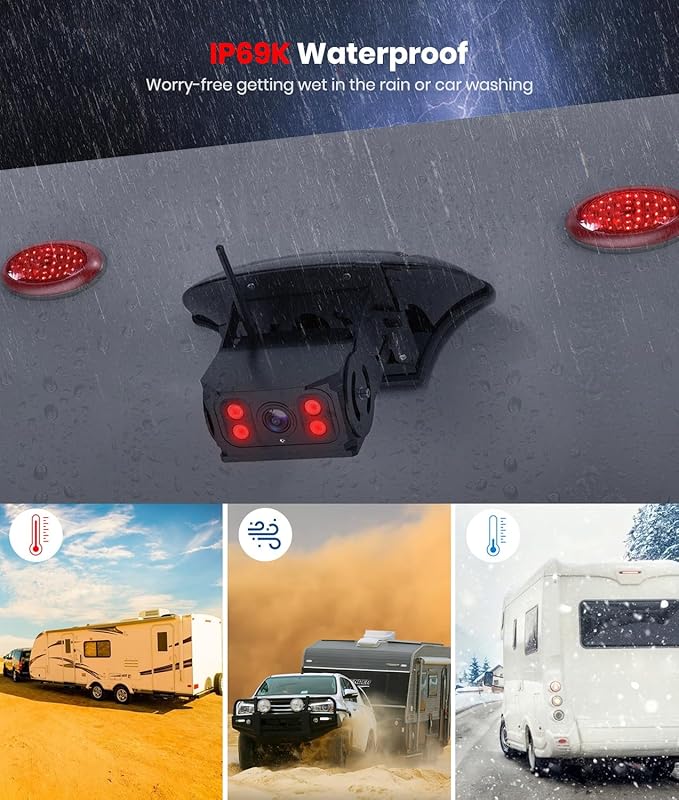RV Backup Camera for Furrion pre-Wired System Pre-Wired:7" HD 1080P Video Recording Split Screen Rear View Camera,170°Wide Angle with IR Night Vision Back up Camera for RVs Campers and Trailers