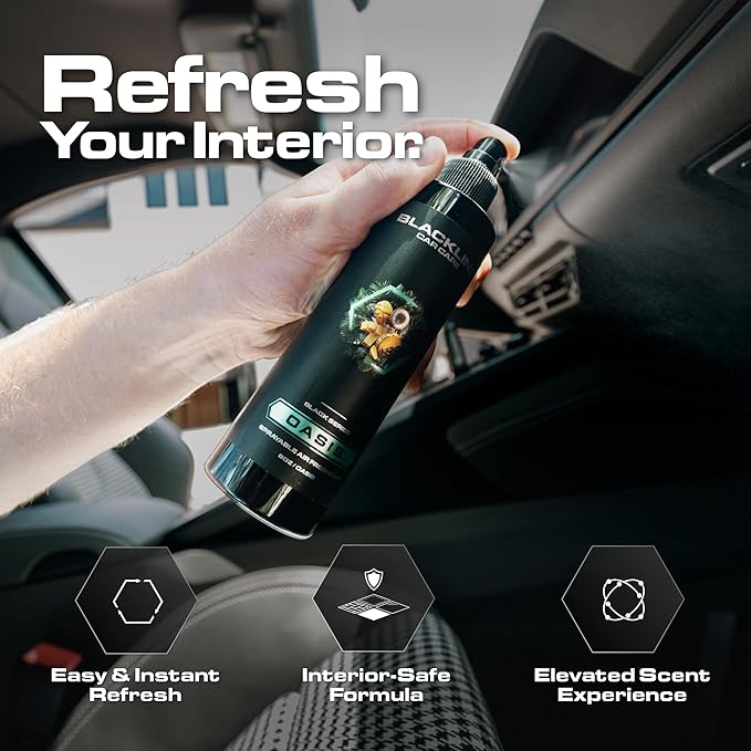 Blackline Car Care - Ocean Breeze Car Air Freshener, Long-Lasting, Oder Eliminator, for Cars, Trucks, SUV, or Home Use - 8 fl OZ - Scent Spray