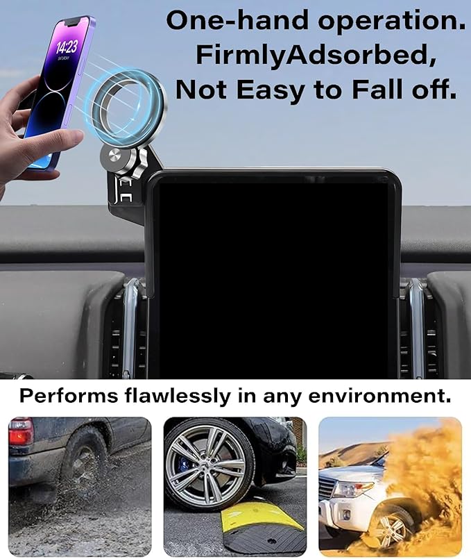 Car Phone Holder for 2025 2026 Volvo EX30 Accessories Apply to 12.3 Inch Touch Screen Fixed Clip Magnetic Cell Phone Mount Hands-Free 360 Degree Rotation