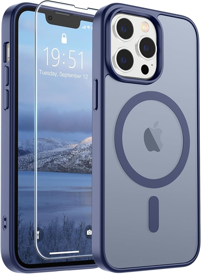 SUPFINE Magnetic for iPhone 13 Pro Case (Compatible with MagSafe) (Military Grade Drop Protection) Slim Translucent Matte Shockproof with Anti-Fingerprint Phone Case,Lavender Gray