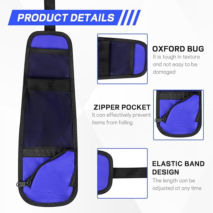Hovom Car Seat Storage Hanging Bag, Multi-Pocket Car Seat Side Organizer, Multifunctional Mesh Pocket Auto Front Seat Organizer for Phone Wallet Glasses, Universal Car Accessories (Blue, 1PCS)
