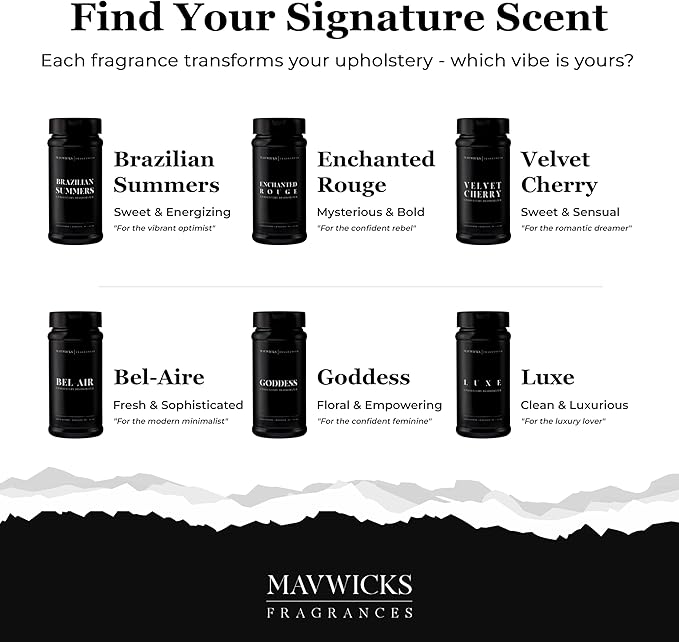 Mavwicks Fragrances - Upholstery Deodorizer (Enchanted Rouge) 16 Oz - Rug, Couch & Carpet Deodorizer - Vacuuming Powder, Pet Safe Carpet Freshener Powder - Odor Eliminator for Home
