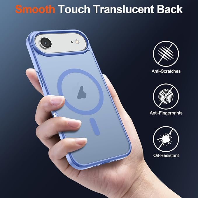 SUPFINE Magnetic for iPhone Air Case (Compatible with MagSafe)(Military Grade Drop Protection) Slim Translucent Matte Shockproof with Anti-Fingerprint Phone Cover for 17 Air,Blue Purple