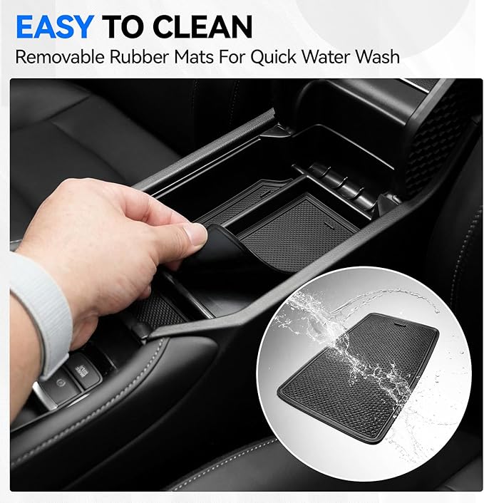 ELECFRESH 2PCS Center Console Organizer Tray for 2026 2023-2025 Honda Accord Accessories, Glove Storage Box with Aremrest Hidden Storage Box for Honda Accord