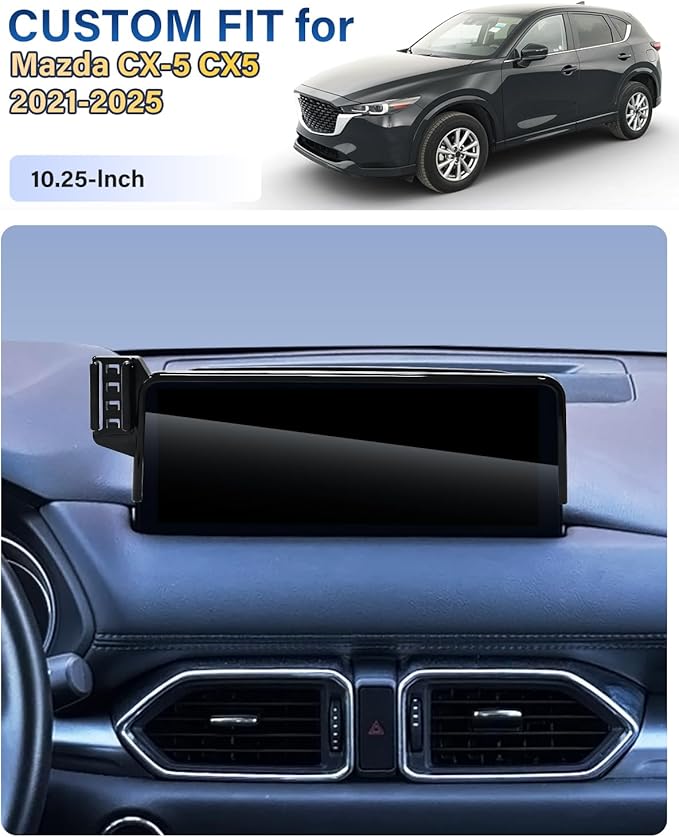 Phone Holder for Mazda CX-5 CX5 2021-2025 Accessories 10.25-Inch Screen Fixed Clip, Car Magnetic Phone Mount Compatible with MagSafe, Magnets Fast Wireless Charger CX 5 Cell Phone Holder Base