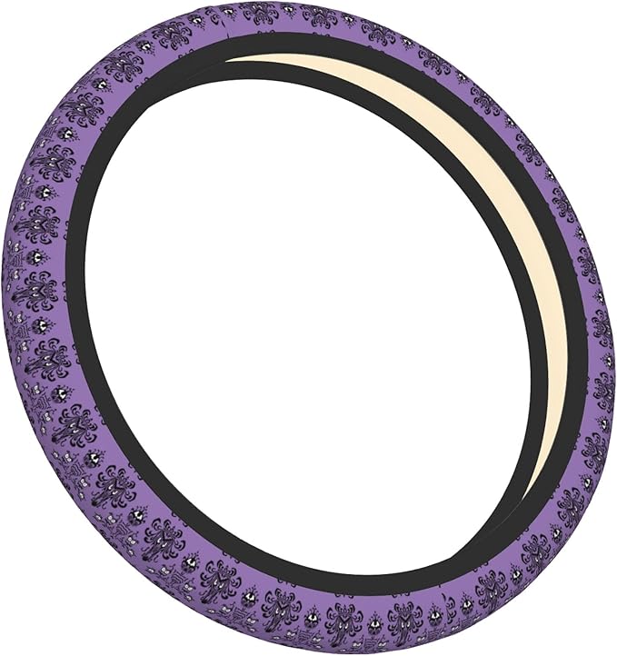 Haunted The Mansion Steering Wheel Cover Cute Universal 15 Inch Car Accessories Protector for Women Fit Auto SUV Sedan Vans Trucks