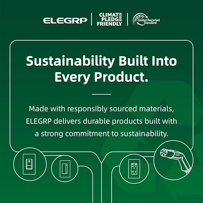 ELEGRP Level 1/2 EV Charger, 16 Amp, Portable J1772 Electric Car Charger, 16FT Cable, NEMA 6-20 & 5-15 Adapter, 110V-240V for BEVs/PHEVs, PBE & LRC Technology