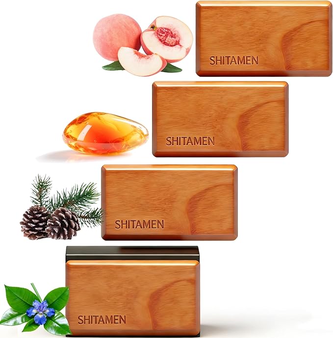 Car Air Freshener, Wood Air Freshener, Car Odor Eliminator for Visor Clip, Variety Pack- CLIP INCLUDED (Amber-Grove-Pine-Honey Peach)