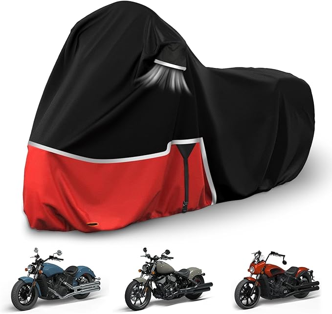 Waterproof Motorcycle Cover Replace for Indian Scout/Scout Bobber/Chief, 420D Oxford Cloth Customized Motorcycle Cover for Snow Rain Dust Protection