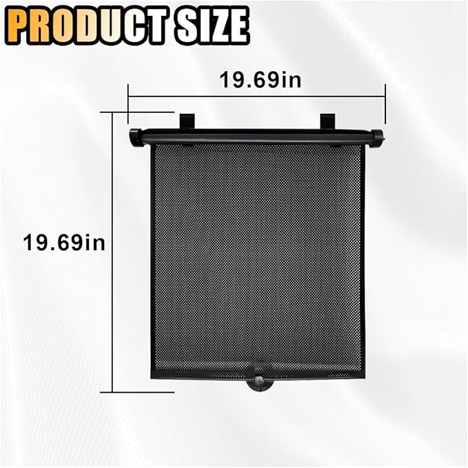 2PCS Car Window Shades for Baby, 20"×20" Retractable Car Shades for Side Window with Suction Cups, Blocks Heat & UV Rays Glare Protection, Baby Auto Accessories for Cars House Office Window (X-Large)