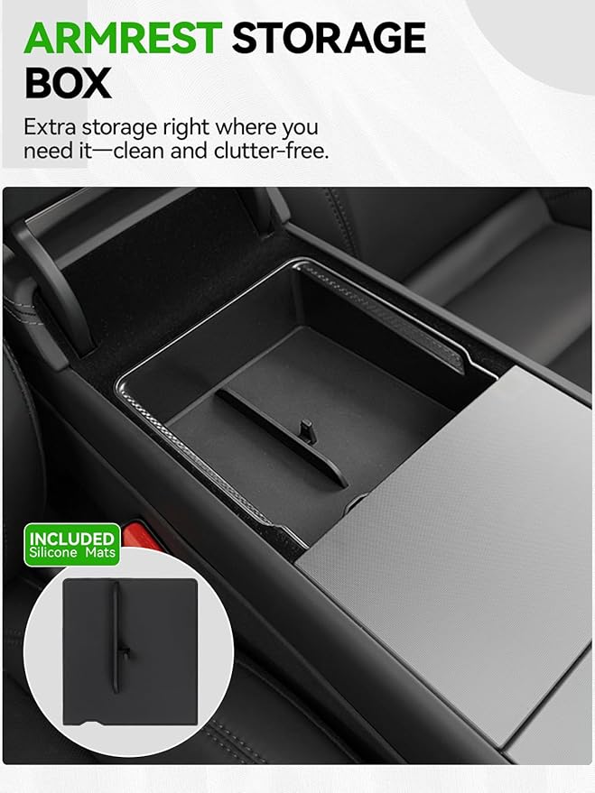 10PCS Center Console Organizer Tray for 2025 2026 Tesla Model Y Juniper Accessories, Under Seat Storage Armrest Hidden Storage Box Cup Holder Charger Pad for Tesla Model Y Juniper (Not fit Standard)